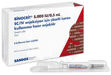 BINOCRIT 5000 IU/0.5 ML SC/IV ENJEKSİYON İÇİN ÇÖZELTİ İÇEREN KULLANIMA HAZIR ENJEKTÖR, 6 ADET