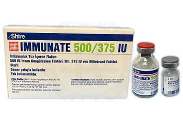 IMMUNATE 500 IU/375 IU IV INFUZYONLUK TOZ ICEREN FLAKON, 1 ADET