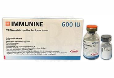 IMMUNINE 600 IU/5 ML IV İNFÜZYONLUK ÇÖZELTİ İÇİN LİYOFİLİZE TOZ