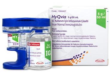 HYQVİA 5 G/50 ML SC KULLANIM İÇİN İNFÜZYONLUK ÇÖZELTİ, 1 ADET