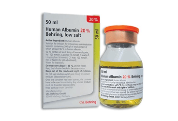 HUMAN ALBUMIN %20 BEHRING (DÜŞÜK TUZ) 50 ML IV İNFÜZYONLUK ÇÖZELTİ