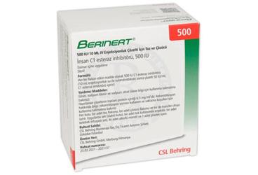 BERİNERT P 500 IU/10 ML IV ENJEKSİYONLUK ÇÖZELTİ İÇİN TOZ VE ÇÖZÜCÜ, 1 ADET FLAKON+1 ADET ÇÖZÜCÜ FLAKON