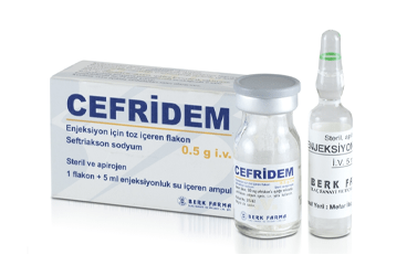 CEFRIDEM 0.5 G I.V. ENJEKSIYON ICIN TOZ ICEREN FLAKON