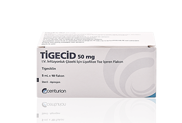 TIGECID 50 MG INFÜZYONLUK ÇÖZELTI IÇIN LIYOFILIZE TOZ IÇEREN FLAKON,10 ADET