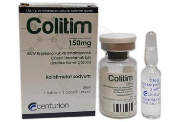 COLİTİM 150 MG IM/IV ENJEKSİYONLUK VE İNHALASYONLUK ÇÖZELTİ HAZIRLAMAK İÇİN LİYOFİLİZE TOZ VE ÇÖZÜCÜ, 1 ADET