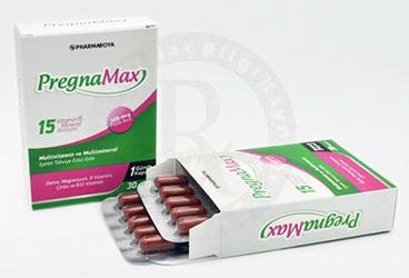 PREGNAMAX MULTIVITAMIN, MULTIMINERAL VE FOLIK ASIT ICEREN TAKVIYE EDICI GIDA 30 kapsül