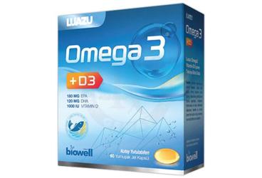 LUAZU OMEGA 3 VE VITAMIN D ICEREN TAKVIYE EDICI GIDA 60 kapsül