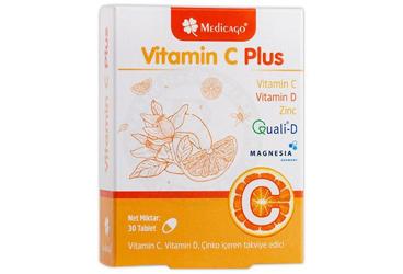 MEDICAGO VITAMIN C PLUS VITAMIN C, VITAMIN D, CINKO ICEREN TAKVIYE EDICI GIDA 30 tablet