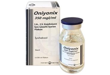 ONIYONIX 350 MGI/ML IA, IV. ENJEKSIYON IÇIN ÇÖZELTI IÇEREN FLAKON , 100 ML