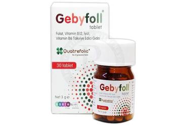 GEBYFOLL FOLAT, VITAMIN B12, IYOT, VITAMIN B6 ICEREN TABLET 30 tablet