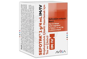 SEFOTAK 1 G/4 ML IM/IV ENJEKSİYONLUK ÇÖZELTİ HAZIRLAMAK İÇİN TOZ VE ÇÖZÜCÜ, 1 ADET