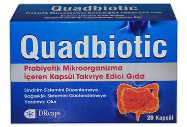 QUADBIOTIC PROBIYOTIK MIKROORGANIZMA ICEREN KAPSUL 20 kapsül