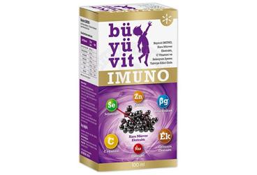 BUYUVIT IMUNO KARA MURVER EKSTRAKTI, C VITAMINI VE SELENYUM ICEREN TAKVIYE EDICI GIDA 100 ml şişe