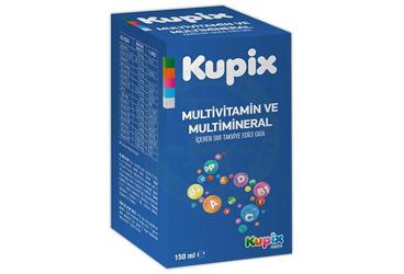 KUPIX MULTIVITAMIN VE MULTIMINERAL ICEREN SIVI TAKVIYE EDICI GIDA 150 ml şişe