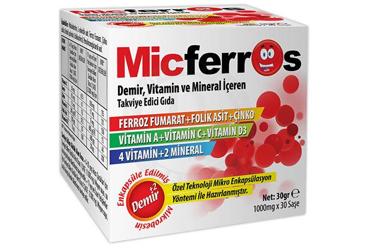 MICFERROS DEMIR, VITAMIN VE MINERAL ICEREN SASE 1 g 30x1 g saşe
