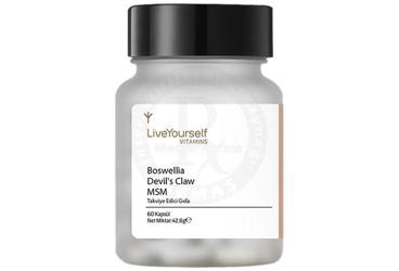 LIVE YOURSELF BOSWEILLA, DEVIL'S CLAW, MSM ICEREN KAPSUL TAKVIYE EDICI GIDA 60 kapsül