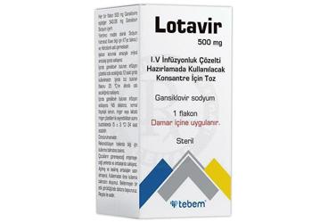 LOTAVİR 500 MG I.V. İNFÜZYONLUK ÇÖZELTİ HAZIRLAMADA KULLANILACAK KONSANTRE İÇİN TOZ, 1 ADET