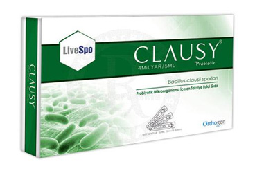 CLAUSY PROBIYOTIK MIKROORGANIZMA ICEREN TAKVIYE EDICI GIDA - YETISKIN 5x5 ml flakon