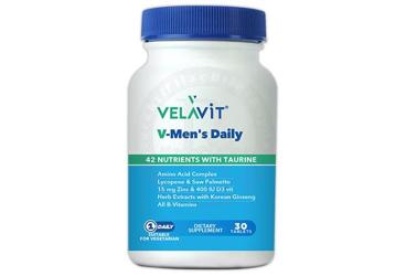 VELAVIT V-MEN'S DAILY AMINOASIT, MULTIVITAMIN VE BITKI EKSTRELERI ICEREN TAKVIYE EDICI GIDA 30 tablet