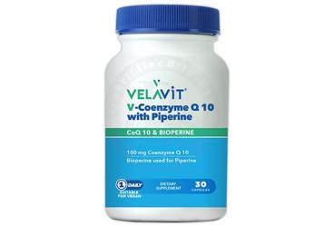 VELAVIT V-COENZYME Q10 WITH PIPERINE KOENZIM Q10 VE BIOPERINE ICEREN TAKVIYE EDICI GIDA 30 kapsül