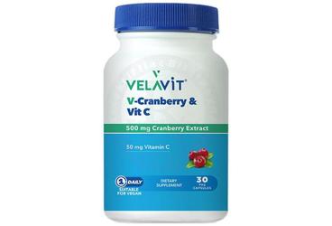 VELAVIT V-CRANBERRY & VIT C TAKVIYE EDICI GIDA 30 kapsül