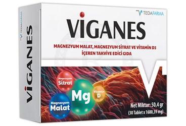 VIGANES MAGNEZYUM VE VITAMIN D3 ICEREN TAKVIYE EDICI GIDA TABLET 30 tablet