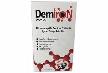 DEMIRON MIKRO-ENKAPSULE DEMIR VE C VITAMINI ICEREN TAKVIYE EDICI GIDA 30 ml şişe