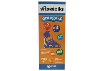 VITAMINIKS OMEGA 3, KOLIN VE L-ARJININ ICEREN TAKVIYE EDICI GIDA 200 ml şişe