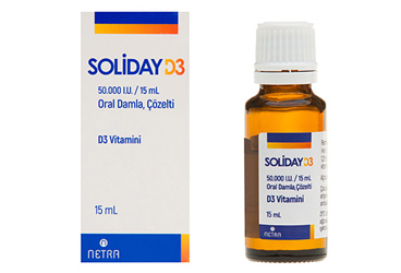 SOLİDAY D3 50.000 I.U./15 ML ORAL DAMLA, ÇÖZELTİ, 15 ML