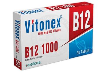 VITONEX VITAMIN B12 ICEREN TAKVIYE EDICI GIDA 1000 mcg 30 tablet