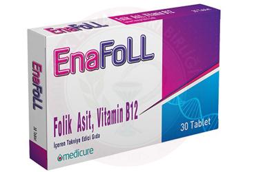 ENAFOLL FOLIK ASIT, VITAMIN B12 ICEREN TAKVIYE EDICI GIDA 30 tablet