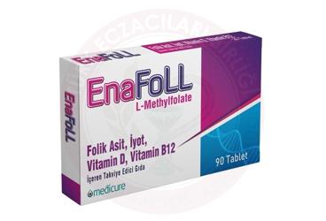 ENAFOLL FOLIK ASIT, IYOT, VITAMIN D, VITAMIN B12 ICEREN TAKVIYE EDICI GIDA TABLET 90 tablet