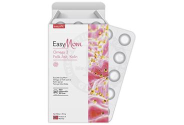 EASYVIT EASYMOM OMEGA 3, FOLIK ASIT VE KOLIN ICEREN TAKVIYE EDICI GIDA 30 tablet