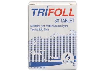 TRIFOLL TABLET METILFOLAT, IYOT, METILKOBALAMIN ICEREN TAKVIYE EDICI GIDA 30 tablet