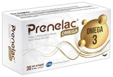 PRENELAC OMEGA 3, MULTIVITAMIN, MULTIMINERAL, VE PROBIYOTIK ICEREN TAKVIYE EDICI GIDA 30 kapsül