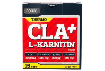 NONDO THERMO CLA+ L-KARNITIN TOZU CLA, L-KARNITIN, KROM, C VITAMINI ICEREN TAKVIYE EDICI GIDA 15x4g saşe