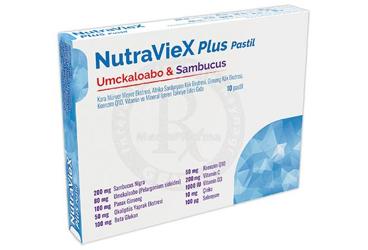NUTRAVIEX PLUS UMCKALOABO & SAMBUCUS VITAMIN VE MINERAL ICEREN TAKVIYE EDICI GIDA 10 pastil