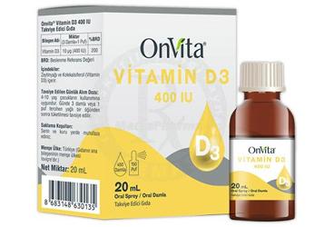 ONVITA VITAMIN D3 DAMLA 400 IU 20 ml şişe