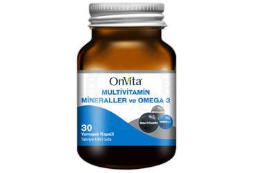 ONVITA MULTIVITAMIN & MINERALLER VE OMEGA 3 KAPSUL 30 kapsül