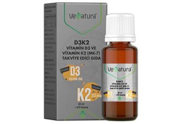 VENATURA VITAMIN D3 MENAQUINON 7 TAKVIYE EDICI GIDA 20 ml şişe