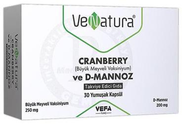 VENATURA CRANBERRY VE D-MANNOZ TAKVIYE EDICI GIDA 30 kapsül