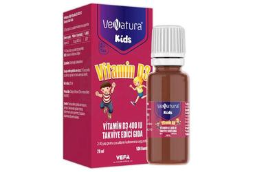 VENATURA KIDS VITAMIN D3 ICEREN TAKVIYE EDICI GIDA 400 IU 20 ml şişe