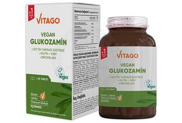 VITAGO PREMIUM VEGAN GLUKOZAMIN, BROMELAIN, RUTIN ICEREN TAKVIYE EDICI GIDA 60 tablet