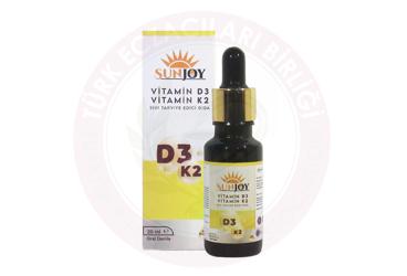 SUNJOY VITAMIN D3, VITAMIN K2 ICEREN SIVI TAKVIYE EDICI GIDA 20 ml damla