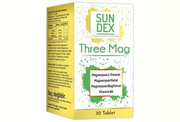 SUNDEX THREE MAG TAKVIYE EDICI GIDA TABLET 30 tablet