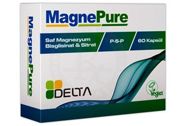 DELTA MAGNEPURE SAF MAGNEZYUM BISGLISINAT & SITRAT& P5P TAKVIYE EDICI GIDA KAPSUL 60 kapsül