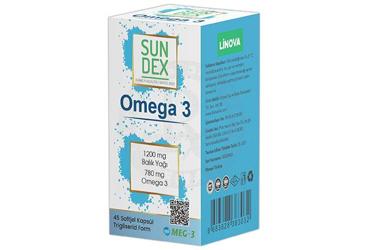 SUNDEX OMEGA 3 ICEREN TAKVIYE EDICI GIDA KAPSUL 45 kapsül