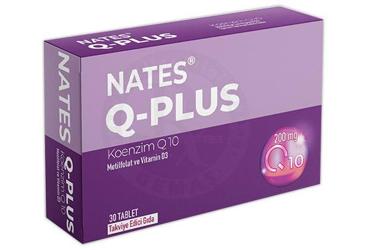 NATES Q-PLUS KOENZIM Q10,METILFOLAT VE VITAMIN D3 ICEREN TAKVIYE EDICI GIDA 30 tablet