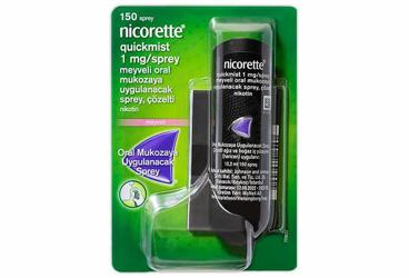 NİCORETTE QUİCKMİST 1 MG/SPREY MEYVELİ ORAL MUKOZAYA UYGULANACAK SPREY, ÇÖZELTİ , 1 ADET