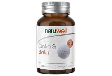 NATUWELL CINKO, BAKIR ICEREN TAKVIYE EDICI GIDA 30 kapsül